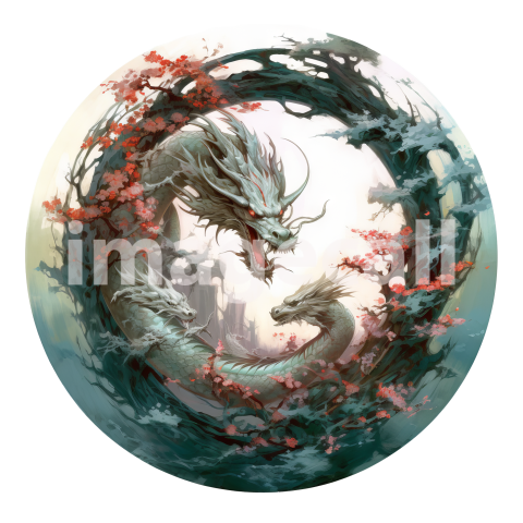 Oriental Floral Dragons (3)