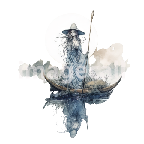 River Witch Watercolor Clipart (1)300dpi