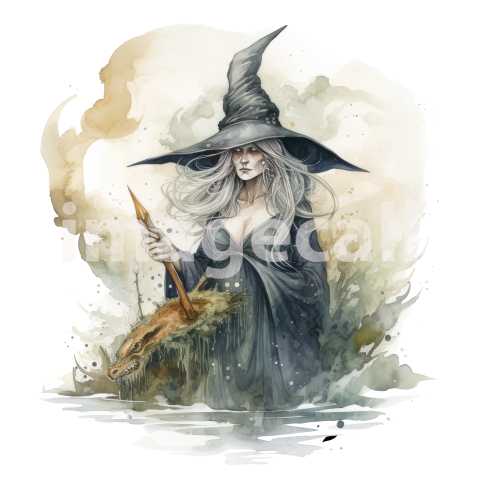 River Witch Watercolor Clipart (4)300dpi