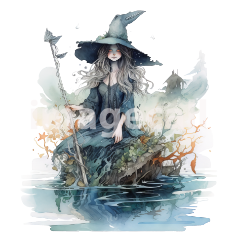 River Witch Watercolor Clipart (11)300dpi