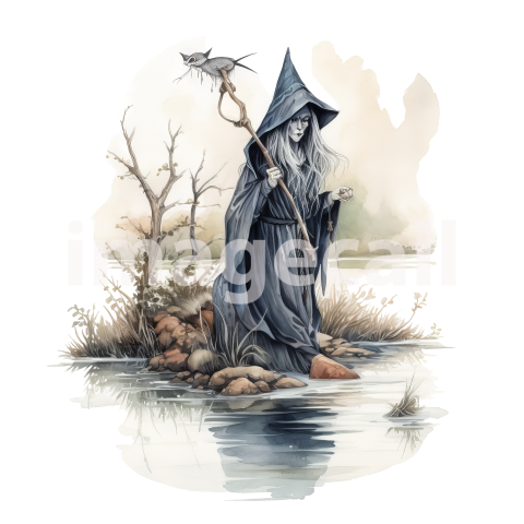 River Witch Watercolor Clipart (16)300dpi