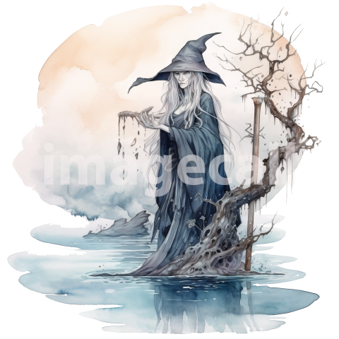 River Witch Watercolor Clipart (19)300dpi