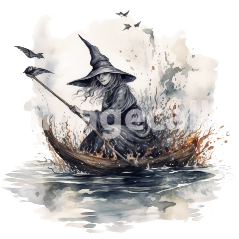 River Witch Watercolor Clipart (6)300dpi