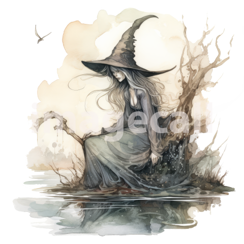 River Witch Watercolor Clipart (9)300dpi