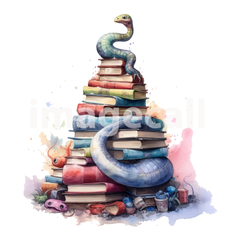 Bookworm Illustration Clipart (10)300dpi