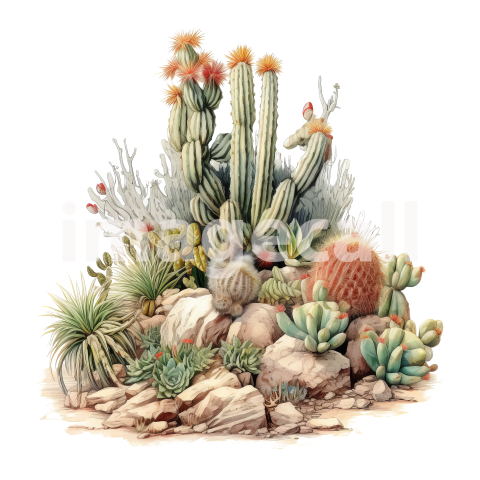 Desert Cactus Illustration Clipart (13)300dpi