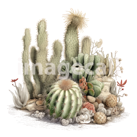 Desert Cactus Illustration Clipart (14)300dpi