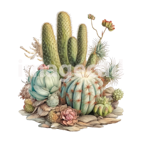 Desert Cactus Illustration Clipart (10)300dpi