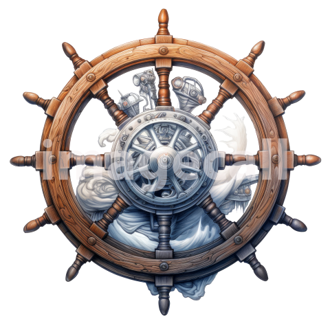 Ship helm wheel clipart art (2)300dpi
