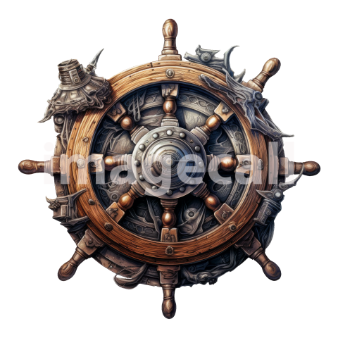 Ship helm wheel clipart art (13)300dpi