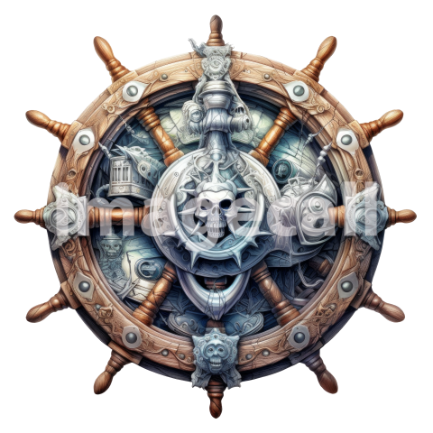 Ship helm wheel clipart art (9)300dpi