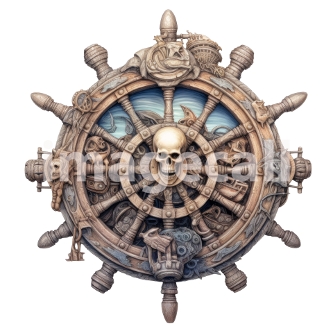 Ship helm wheel clipart art (5)300dpi