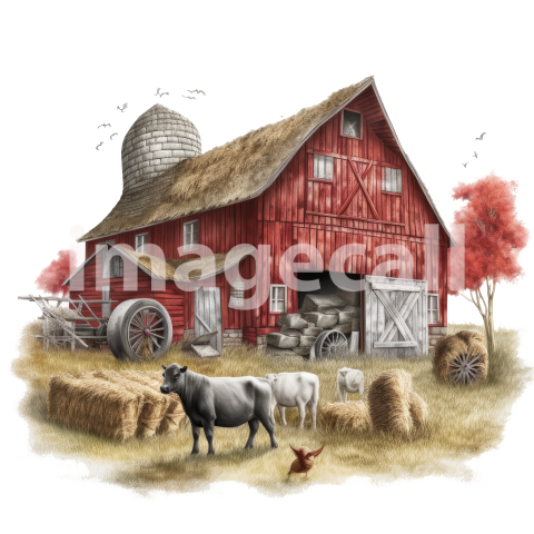 Clipart Cottage Core Farm (2)300dpi