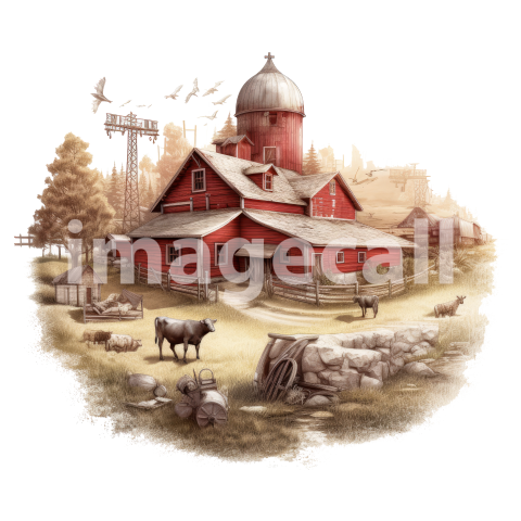 Clipart Cottage Core Farm (3)300dpi