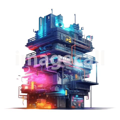 Clipart Cyberpunk Buildings (1)