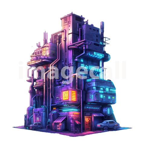 Clipart Cyberpunk Buildings (3)