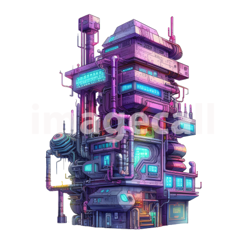 Clipart Cyberpunk Buildings (13)