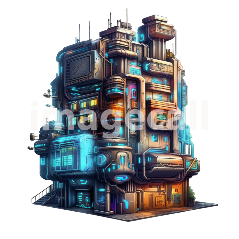 Clipart Cyberpunk Buildings (14)