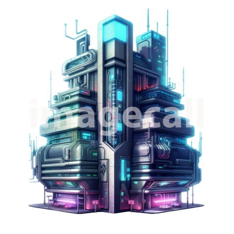 Clipart Cyberpunk Buildings (15)