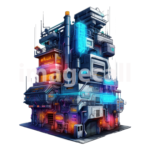 Clipart Cyberpunk Buildings (9)