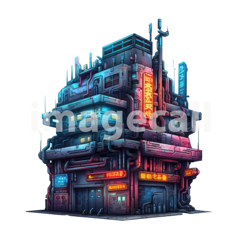 Clipart Cyberpunk Buildings (2)