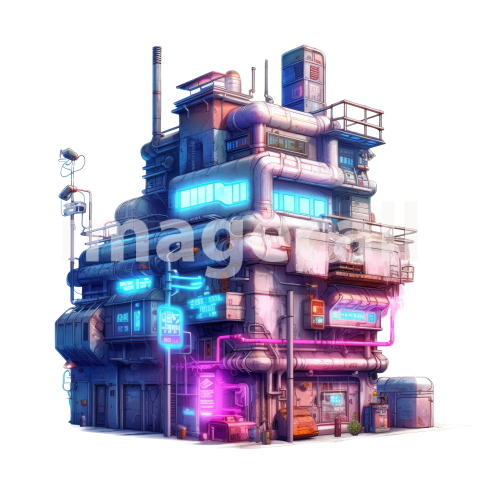 Clipart Cyberpunk Buildings (10)