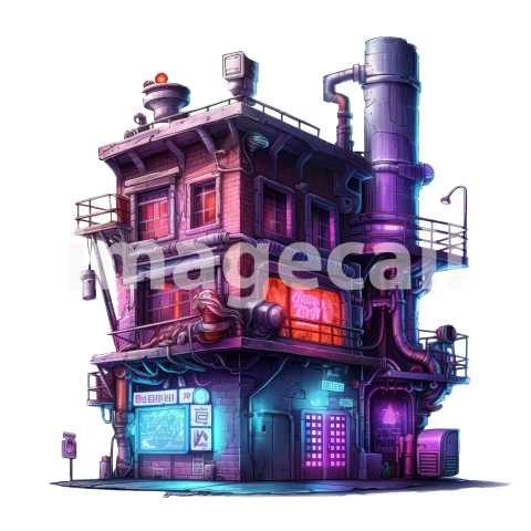 Clipart Cyberpunk Buildings (11)