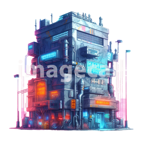 Clipart Cyberpunk Buildings (18)