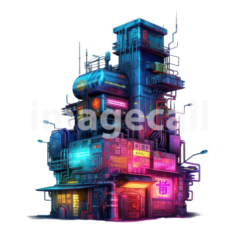 Clipart Cyberpunk Buildings (8)