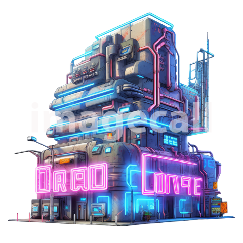 Clipart Cyberpunk Buildings (7)
