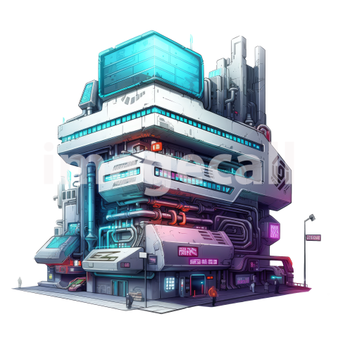 Clipart Cyberpunk Buildings (20)