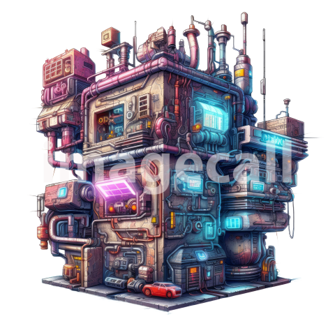 Clipart Cyberpunk Buildings (6)