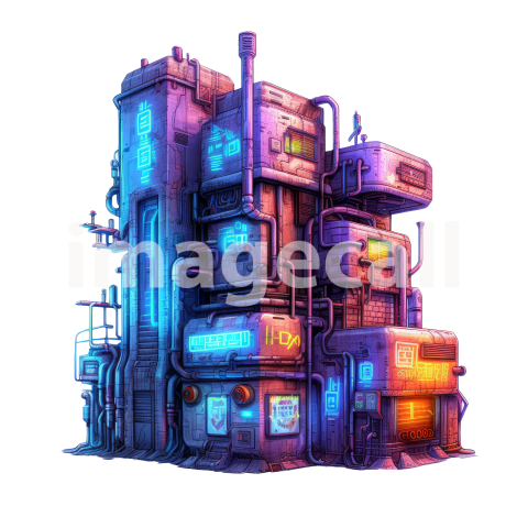 Clipart Cyberpunk Buildings (12)