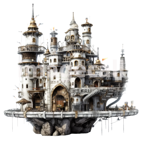 Clipart Steampunk Castles (3)