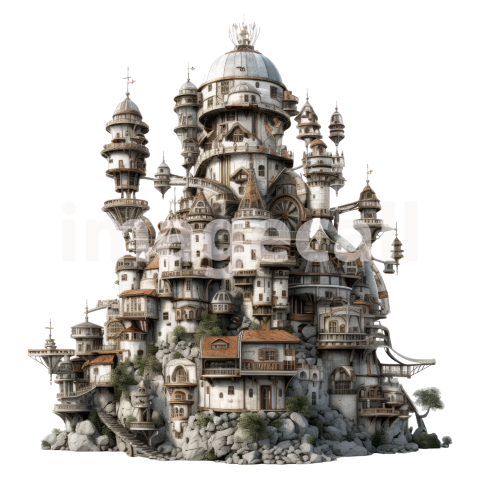 Clipart Steampunk Castles (6)