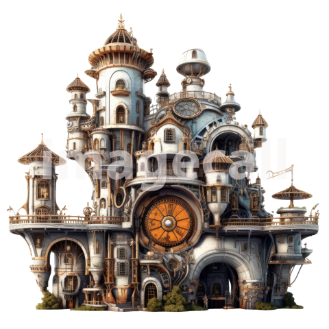 Clipart Steampunk Castles (5)