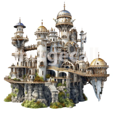Clipart Steampunk Castles (7)