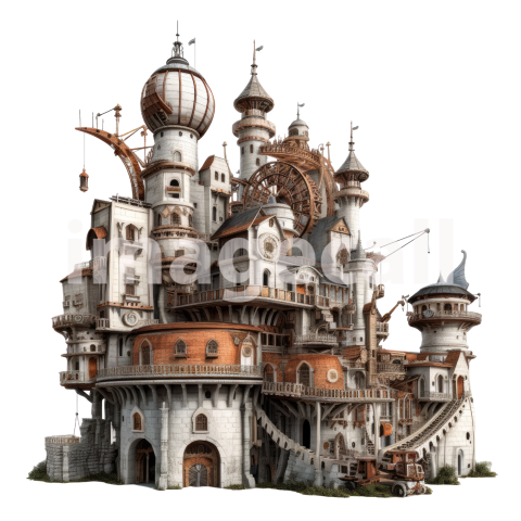 Clipart Steampunk Castles (10)