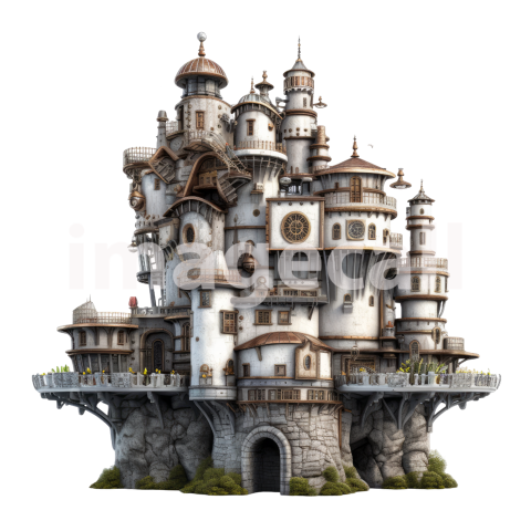 Clipart Steampunk Castles (12)
