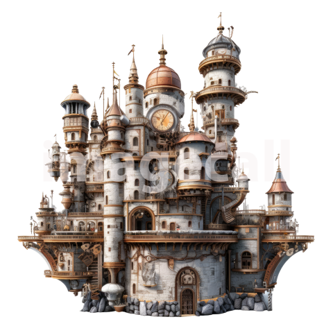 Clipart Steampunk Castles (13)