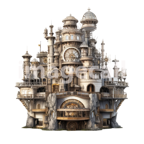 Clipart Steampunk Castles (15)