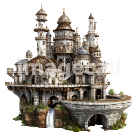 Clipart Steampunk Castles (14)