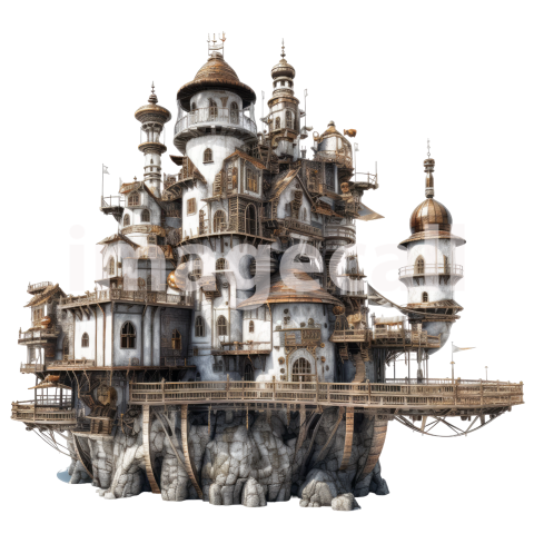 Clipart Steampunk Castles (18)