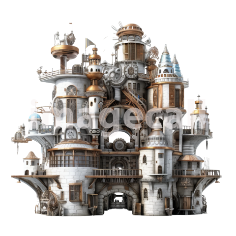 Clipart Steampunk Castles (20)
