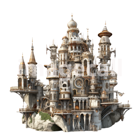 Clipart Steampunk Castles (19)