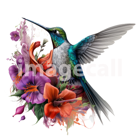 Clipart Floral Hummingbird (8)