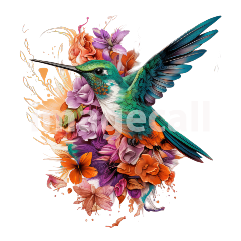 Clipart Floral Hummingbird (13)