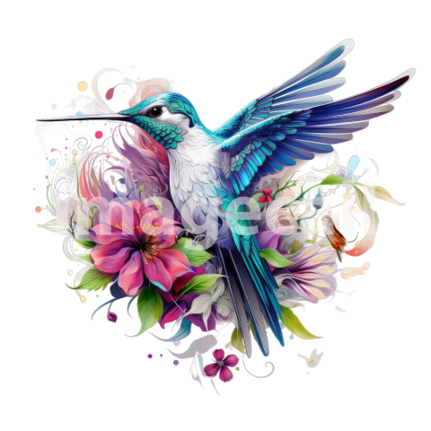Clipart Floral Hummingbird (17)
