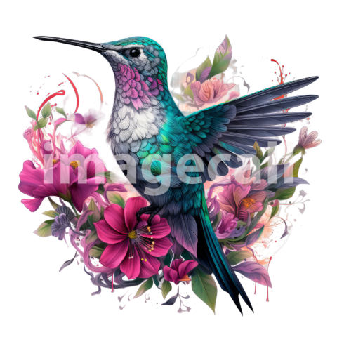 Clipart Floral Hummingbird (15)