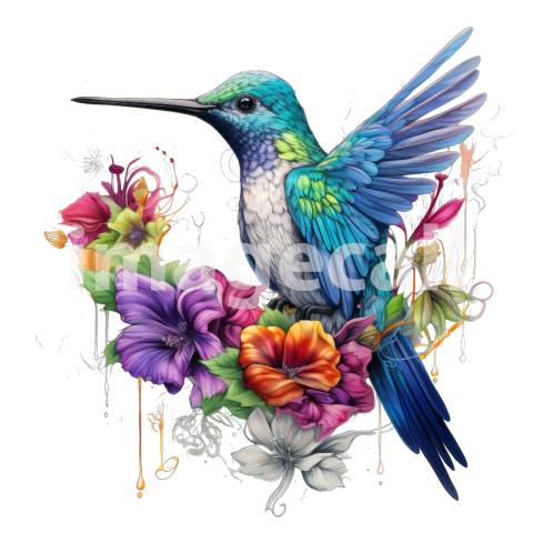 Clipart Floral Hummingbird (19)